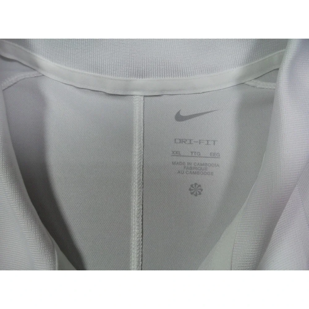 Nike Golf Shirt Mens Size XXL White Solid Dri-FIT Victory Polo Short Sleeve